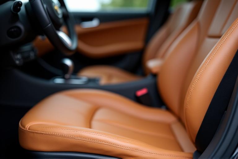 Luxury car interior leather care